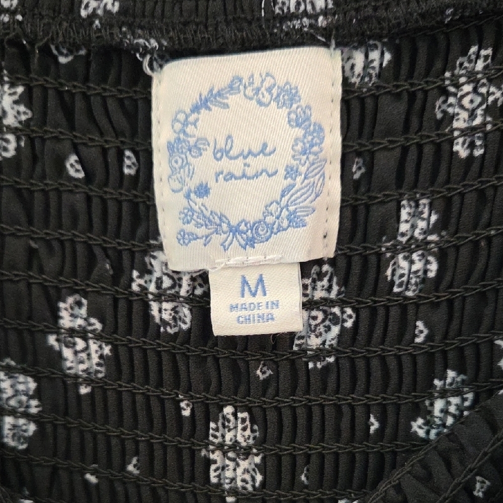 Blue Rain High Low Dress Black With White  Ruffled Tiered Junior Size Medium - Picture 4 of 13